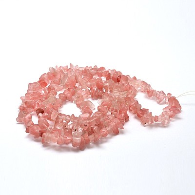 Cherry Quartz Glass Chip Beads Strands G-L269-41-1