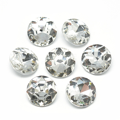 Pointed Back Glass Rhinestone Cabochons RGLA-T029-20mm-01-1
