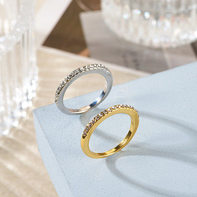 2Pcs 2 Colors Alloy with Crystal Rhinestone Finger Rings RJEW-TADJ0001-01D-1