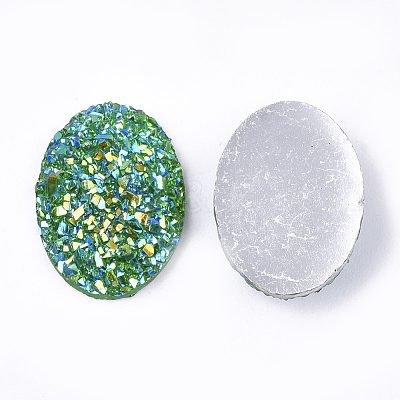 Electroplate Druzy Resin Cabochons CRES-T012-08C-1