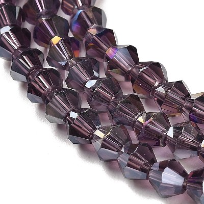 Transparent Electroplate Glass Beads Strands EGLA-A039-T3mm-B04-1