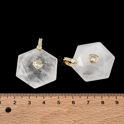 Natural Quartz Crystal Faceted Pendants GG-CBA67BD-01G-K-1