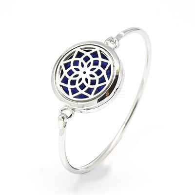 Brass Diffuser Locket Bangles BJEW-Q691-07-1