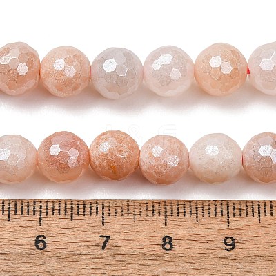Electroplated Natural Pink Aventurine Beads Strands G-B191-A05-8mm-1