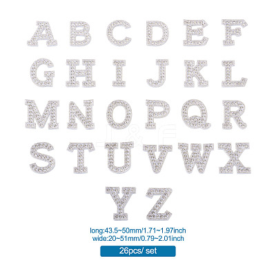 Alphabet Resin Rhinestone Patches DIY-TAC0005-45A-1
