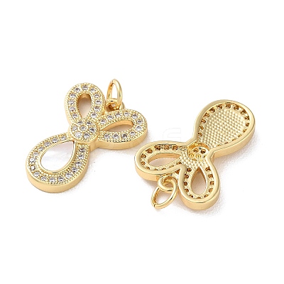 Brass Micro Pave Cubic Zirconia Pendants KK-B083-39C-G-1