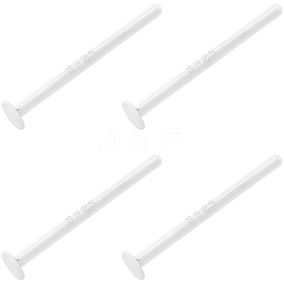 10Pairs 925 Sterling Silver Flat Pad Stud Earring Findings STER-BBC0009-02-1