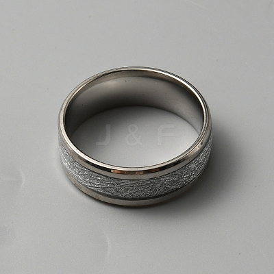Textured 201 Stainless Steel Finger Ring RJEW-WH0017-05P-1