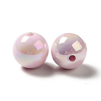 UV Plating Opaque Rainbow Iridescent Acrylic Beads MACR-D063-01A-03-1