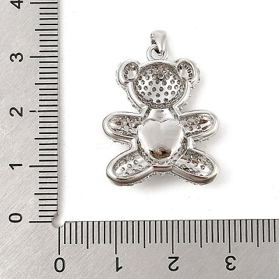 Brass Micro Pave Cubic Zirconia Pendants KK-P300-03P-01-1