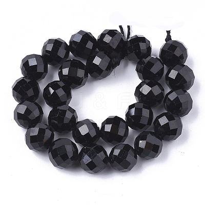 Natural Black Tourmaline Beads Strands X-G-S345-6mm-002-1
