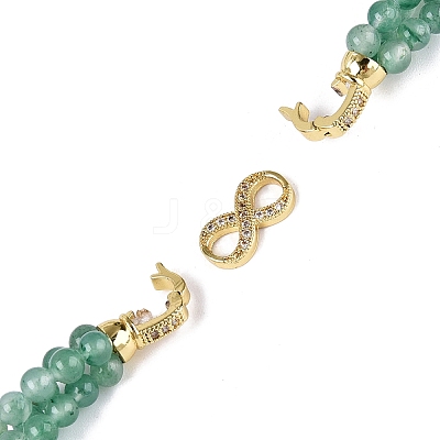 3MM Woven Natural African Jade Round Beaded Necklaces NJEW-Q150-02-1