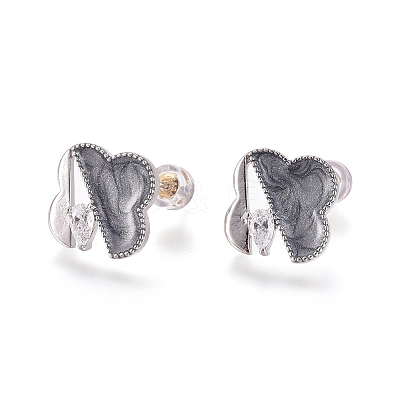 Real 18K Gold Plated Brass Stud Earring Findings LS-KK-L180-117A-1