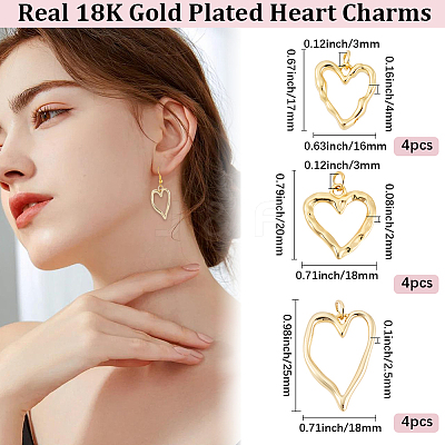 12Pcs 3 Styles Rack Plating Brass Pendants KK-BBC0024-11-1