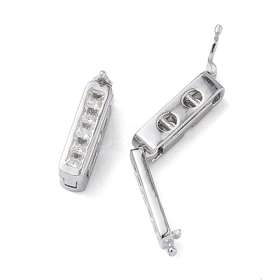925 Sterling Silver Cubic Zirconia Twister Clasps STER-WH0007-28C-P-1