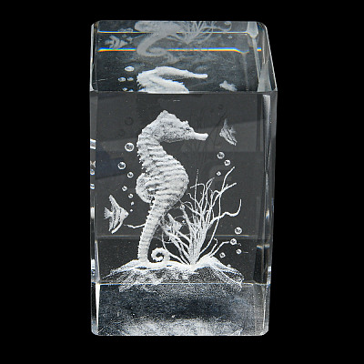 3D Laser Engraving Animal Glass Figurine LS-DJEW-R013-01C-1