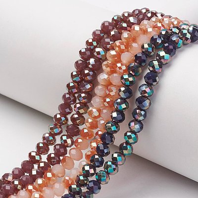 Electroplate Glass Beads Strands EGLA-A034-J6mm-J-1