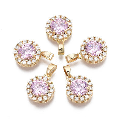 Brass Micro Pave Cubic Zirconia Charms X-KK-R134-093B-NF-1