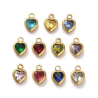304 Stainless Steel Rhinestone Pendants X-STAS-B084-01G-1