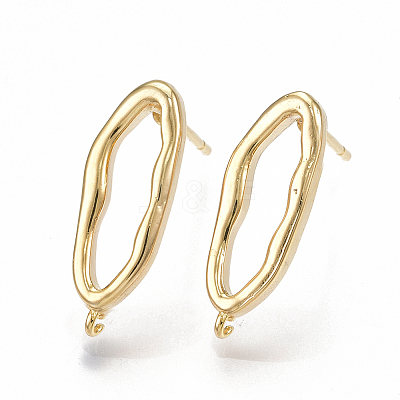 Brass Stud Earring Findings X-KK-S350-059G-1