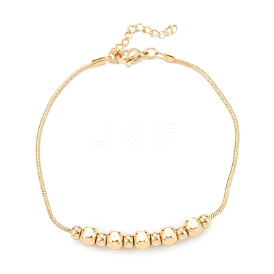 PVD Vacuum Plating 304 Stainless Steel Beaded Bracelets STAS-A052-26G-1