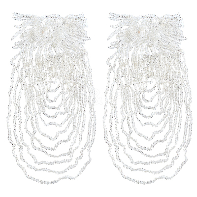 Flower Plastic Embroidery Sew on Cloth Patches PATC-WH0008-252-1