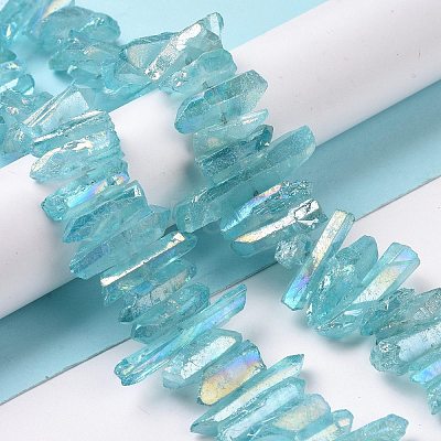 Natural Quartz Crystal Points Beads Strands G-K181-B11-1