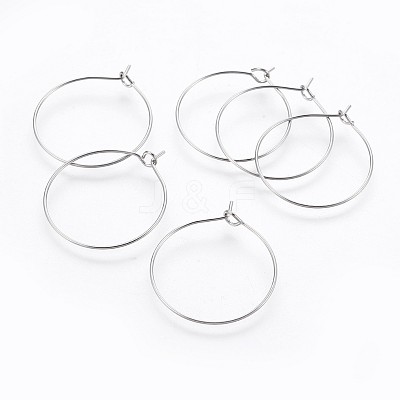316 Surgical Stainless Steel Hoop Earring Findings STAS-P221-01C-P-1
