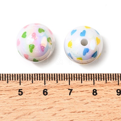 UV Plating Opaque Acrylic Beads OACR-H054-04-1