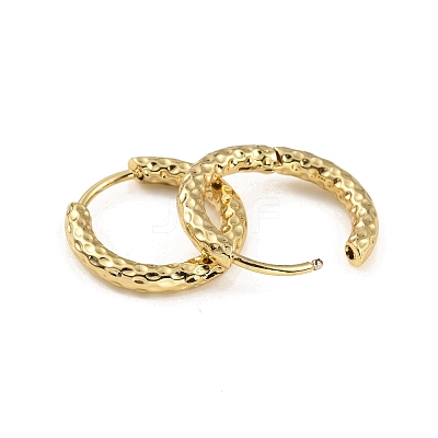 Ion Plating(IP) 304 Stainless Steel Grooved Hoop Earrings EJEW-M218-01B-G-1