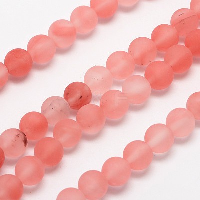Cherry Quartz Glass Beads Strands X-G-D684-8mm-1
