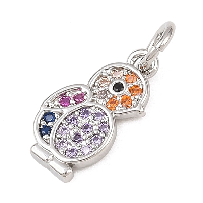 Brass Micro Pave Cubic Zirconia Pendants KK-G544-43P-1