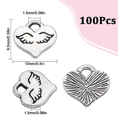 100Pcs Tibetan Style Alloy Charms FIND-SC0006-36-1
