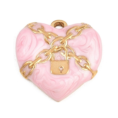 Valentine's Day 304 Stainless Steel Enamel Pendants STAS-E524-06A-G-1