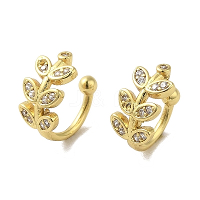 Rack Plating Brass Micro Pave Cubic Zirconia Cuff Earrings EJEW-R162-46G-1