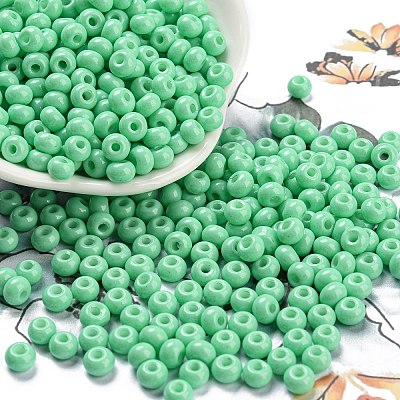 Imitation Jade 3/0 Glass Seed Beads SEED-Z001-A-B10-1