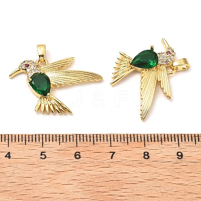 Brass Micro Pave Cubic Zirconia Pendants KK-G533-06G-01-1