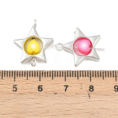 CCB Plastic Frame with Polymer Clay Beads Star Links Connector Charms KK-D103-09C-P-1