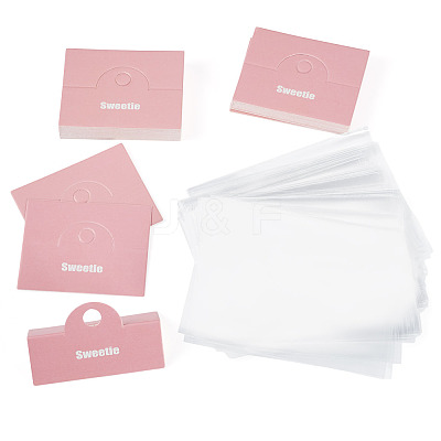 100Pcs Folding Flower Printed Paper Display Header Cards CDIS-TA0001-46C-1