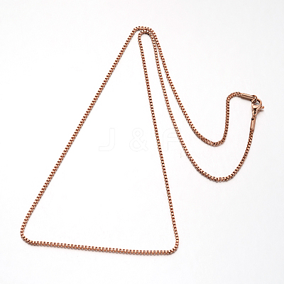 304 Stainless Steel Box Chain Venetian Chain Necklaces NJEW-I065-13B-1