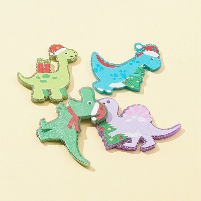 4Pcs 4 Styles Printed Opaque Acrylic Pendants MACR-FS0001-55-1
