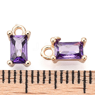Brass Cubic Zirconia Charms X1-KK-S350-367J-1