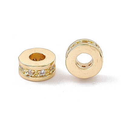 Brass Micro Pave Cubic Zirconia Beads ZIRC-F009-31-1