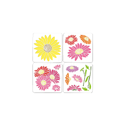 4Pcs 4 Styles PET Out Drawing Painting Stencils DIY-WH0416-0019-1