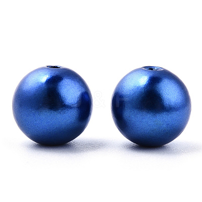 Spray Painted ABS Plastic Imitation Pearl Beads OACR-T015-05C-06-1