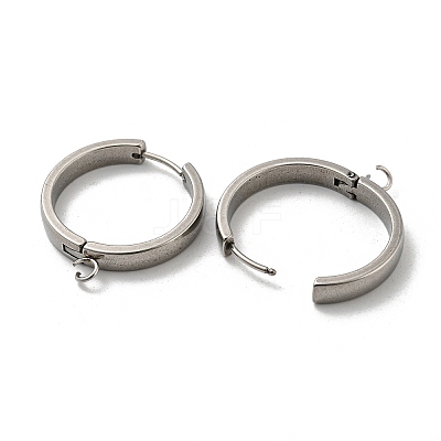 Tarnish Resistant 201 Stainless Steel Huggie Hoop Earrings Findings STAS-A167-01W-P-1