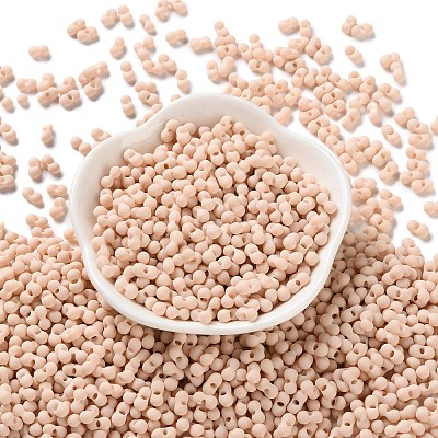 Rubberized Style Glass Seed Beads SEED-Z003-01G-1