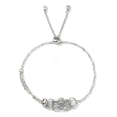 Natural Quartz Crystal Bullet Link Slider Bracelets BJEW-JB09901-05-1