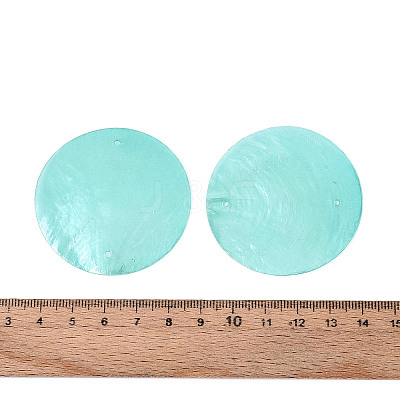 Spray Painted Natural Capiz Shell Connector Charms SSHEL-N039-03-01D-1