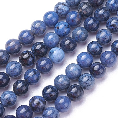 Natural Dumortierite Quartz Beads Strands G-P424-B-8mm-1